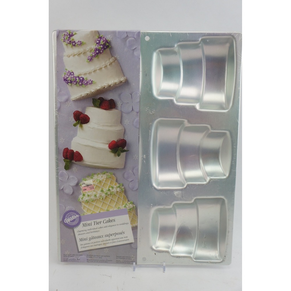 Vintage Wilton Mini Tier Cakes Baking Pan 6 Cavity Aluminum 2105-3209 New